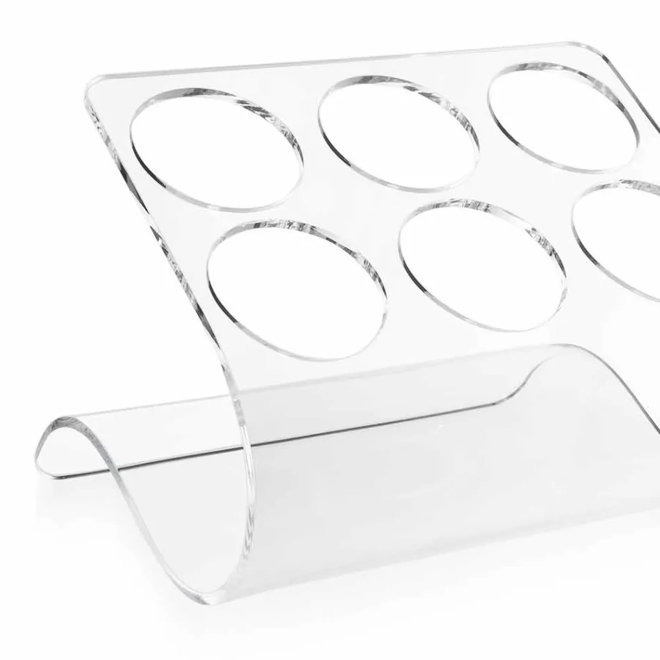 Suporte de garrafa autônomo para 6 garrafas em plexiglass transparente - tanatina Viadurini