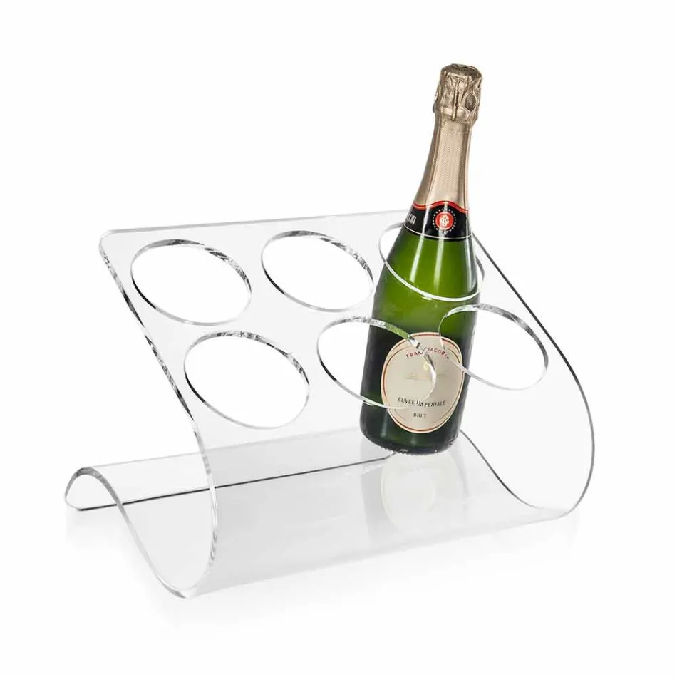 Suporte de garrafa autônomo para 6 garrafas em plexiglass transparente - tanatina Viadurini