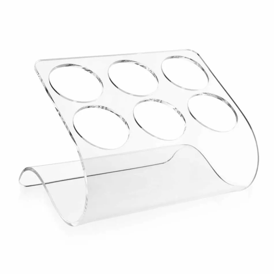 Suporte de garrafa autônomo para 6 garrafas em plexiglass transparente - tanatina Viadurini