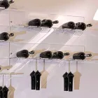 Suporte de parede para garrafa para 6 garrafas em Plexiglass Made in Italy - Canberra Viadurini