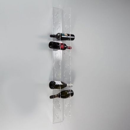 Porta Garrafa de Vinho de Parede em Cristal Acrílico Transparente - Piccolo Viadurini