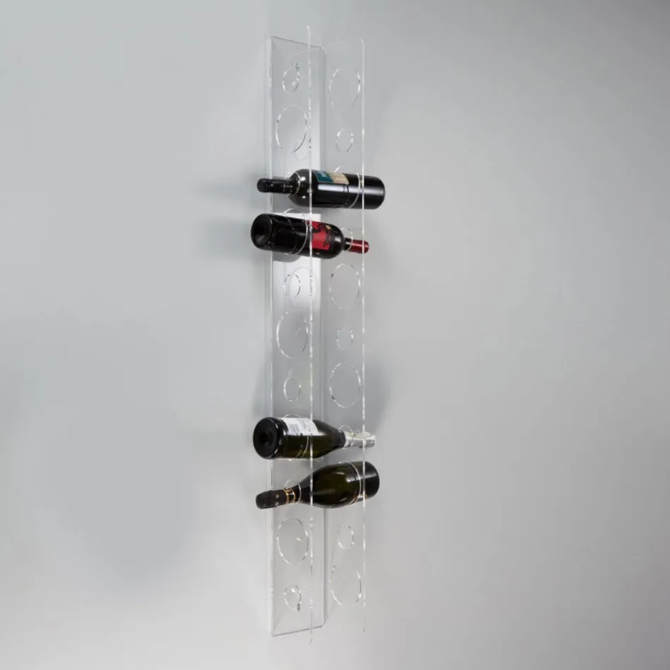 Porta Garrafa de Vinho de Parede em Cristal Acrílico Transparente - Piccolo Viadurini