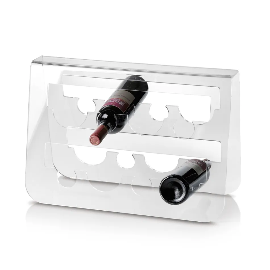 Suporte para garrafa de vinho de fundo em cristal acrílico transparente - Dappino Viadurini