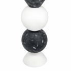 Castiçal alto em mármore branco, preto e latão fabricado em Itália - Bram Viadurini