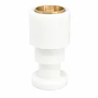 Castiçal baixo em mármore branco de Carrara e latão fabricado em Itália - Benton Viadurini