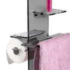 Porta papel, porta toalha e saboneteira para bidê fabricado na Itália - Plutão Viadurini