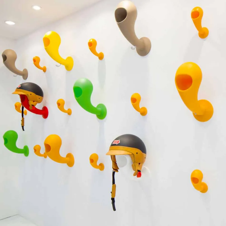 Suporte de capacete ou cabide de parede colorido, 6 peças - Crazy Head by Myyour Viadurini