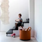 Porta-toras cilíndricas em couro regenerado com rodas Tonda Firestyle Viadurini