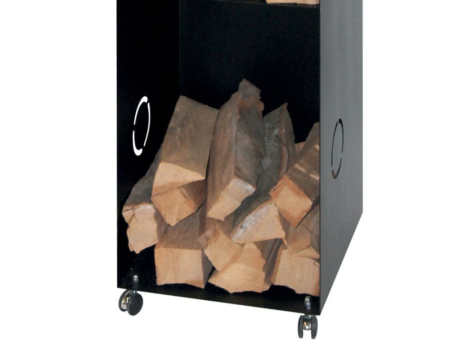 Suporte de madeira com 2 compartimentos de arrumação e prateleira superior Made in Italy - Colibri Viadurini