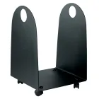 Suporte de madeira com rodas e alças de metal fabricado na Itália - Gaivota Viadurini