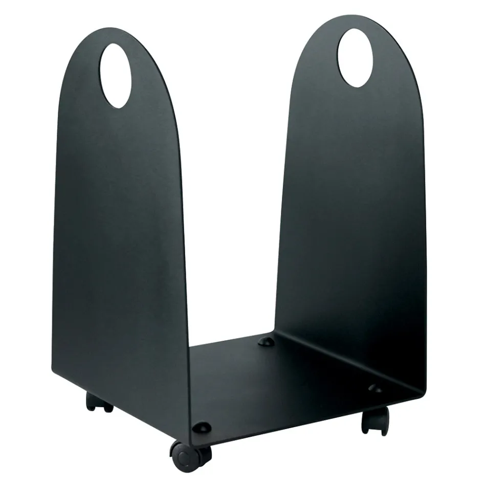 Suporte de madeira com rodas e alças de metal fabricado na Itália - Gaivota Viadurini