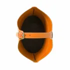 Suporte de lenha para interior com rodas em couro regenerado moderno Fabia Viadurini