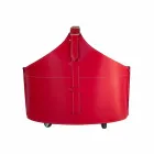 Suporte de lenha para interior com rodas em couro regenerado moderno Fabia Viadurini