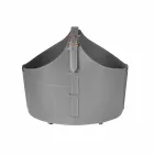 Suporte de lenha para interior com rodas em couro regenerado moderno Fabia Viadurini