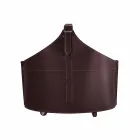 Suporte de lenha para interior com rodas em couro regenerado moderno Fabia Viadurini