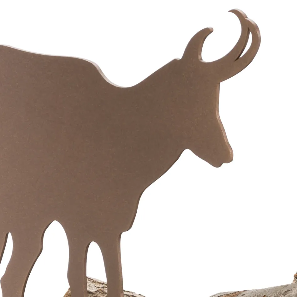 Suporte de Lenha para Interior em Aço Marrom Fabricado na Itália com Ferramentas - Volturno Viadurini