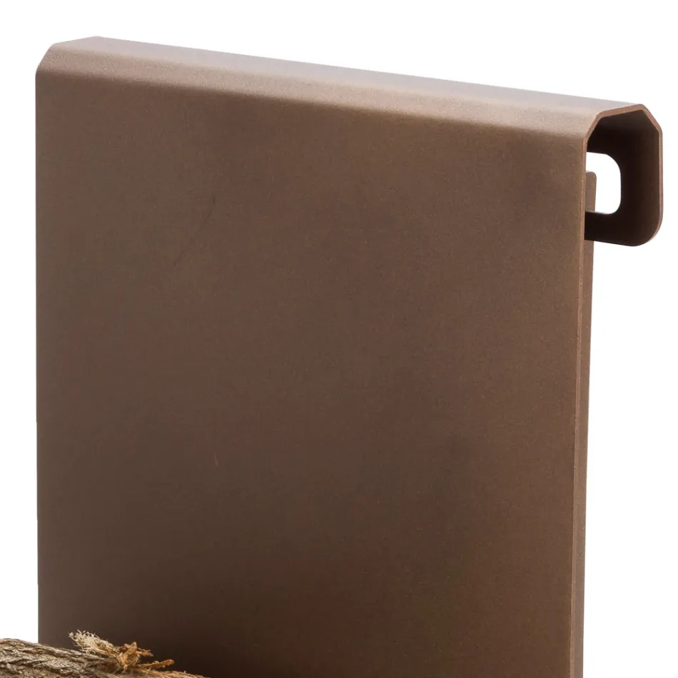 Suporte de Lenha para Interior em Aço Marrom Fabricado na Itália com Ferramentas - Volturno Viadurini