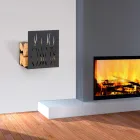 Suporte de Lenha para Interior em Aço Pintado Fabricado na Itália - Ghino Viadurini