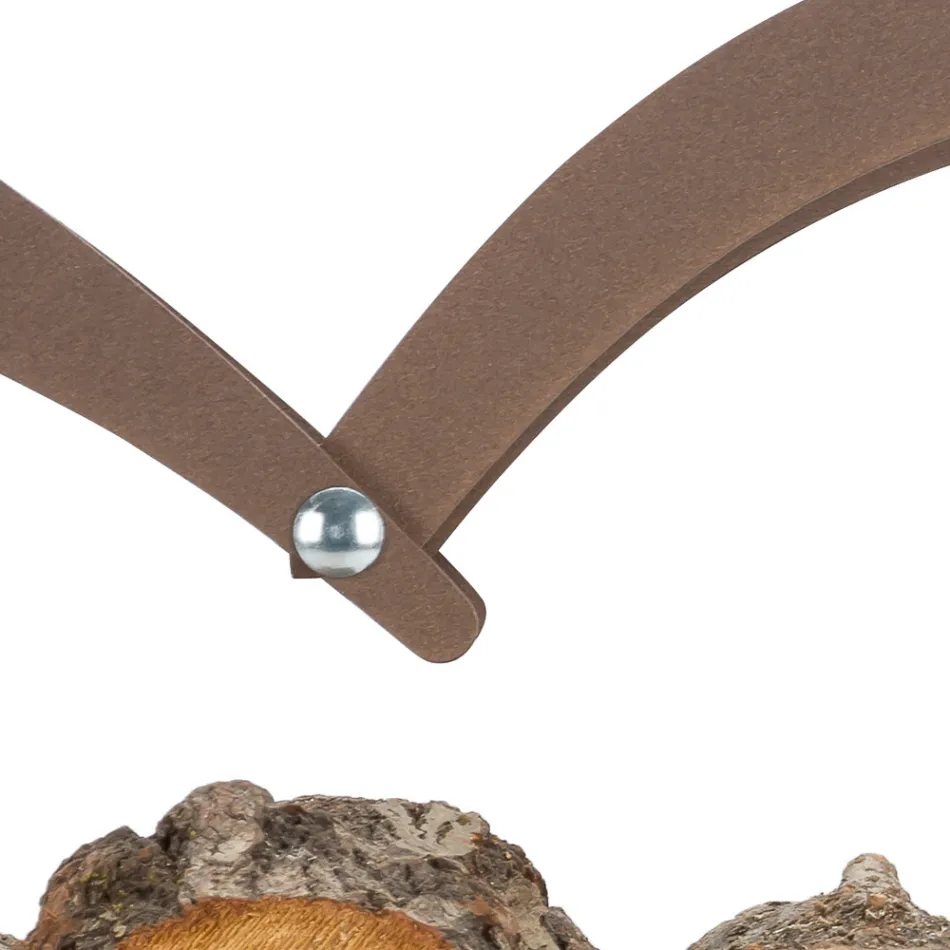 Suporte de madeira para interior em aço marrom fabricado na Itália - Afeto Viadurini