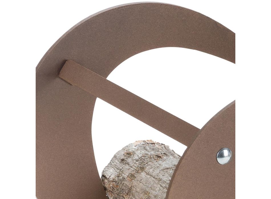 Suporte de madeira para interior em aço marrom fabricado na Itália - Afeto Viadurini