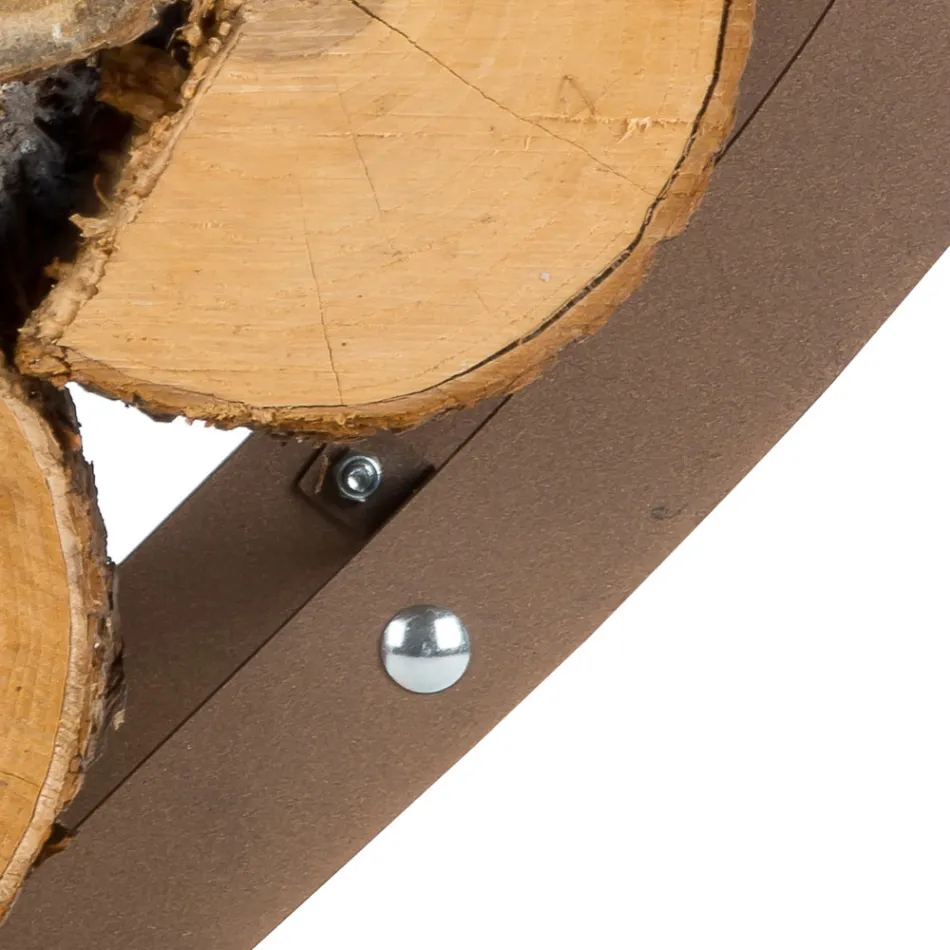 Suporte de madeira para interior em aço marrom fabricado na Itália - Afeto Viadurini