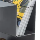 Suporte de toras de design para ambientes internos em aço cinza fabricado na Itália - Tramontana Viadurini