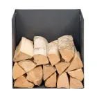 Suporte para Lenha em Aço Pintado Preto Fabricado na Itália - Fiamme Viadurini