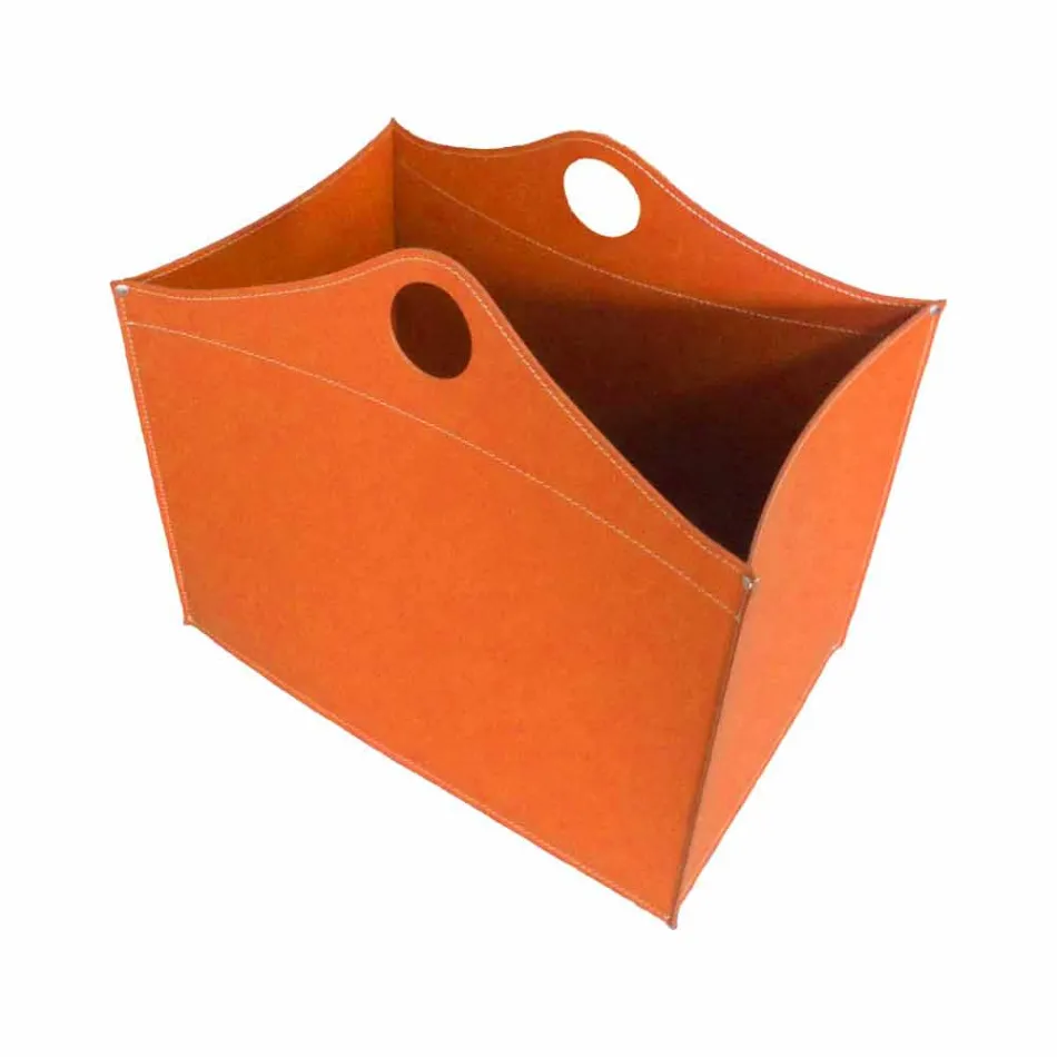 Porta-latas em couro regenerado com rodas WoodBag feitas na Itália Viadurini