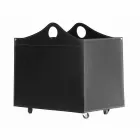 Porta-latas em couro regenerado com rodas WoodBag feitas na Itália Viadurini