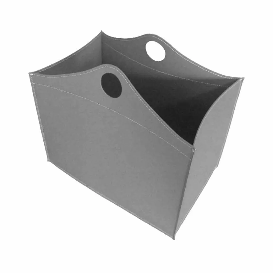 Porta-latas em couro regenerado com rodas WoodBag feitas na Itália Viadurini