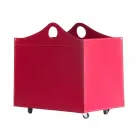 Porta-latas em couro regenerado com rodas WoodBag feitas na Itália Viadurini