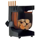 Suporte de madeira em couro ecológico e metal com 4 acessórios Fabricado na Itália - Camelo Viadurini