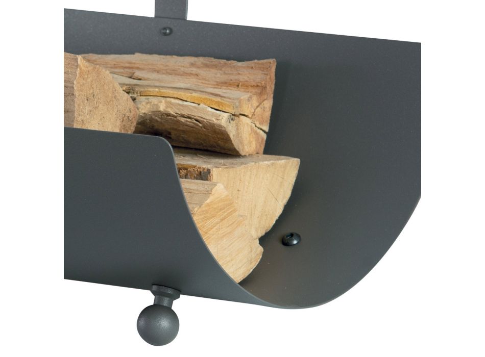 Suporte de madeira metálica com alça e 4 pés Fabricado na Itália - Buffalo Viadurini