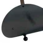 Suporte de madeira de metal preto com alça de couro fabricado na Itália - Antílope Viadurini