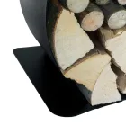 Suporte Interno para Lenha em Aço Pintado Fabricado na Itália - Leopoldo Viadurini