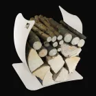 Suporte Interno para Lenha em Aço Pintado Fabricado na Itália - Leopoldo Viadurini