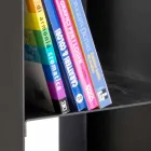 Porta-toras de madeira para interior moderno preto com prateleiras fabricadas em Itália - Cauro1 Viadurini