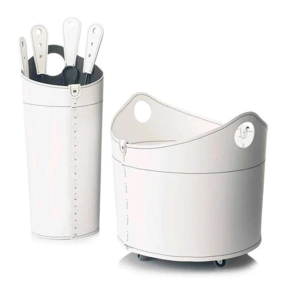 Porta-lenha, suporte de ferro e ferros para couro Nicad, fabricados na Itália Viadurini