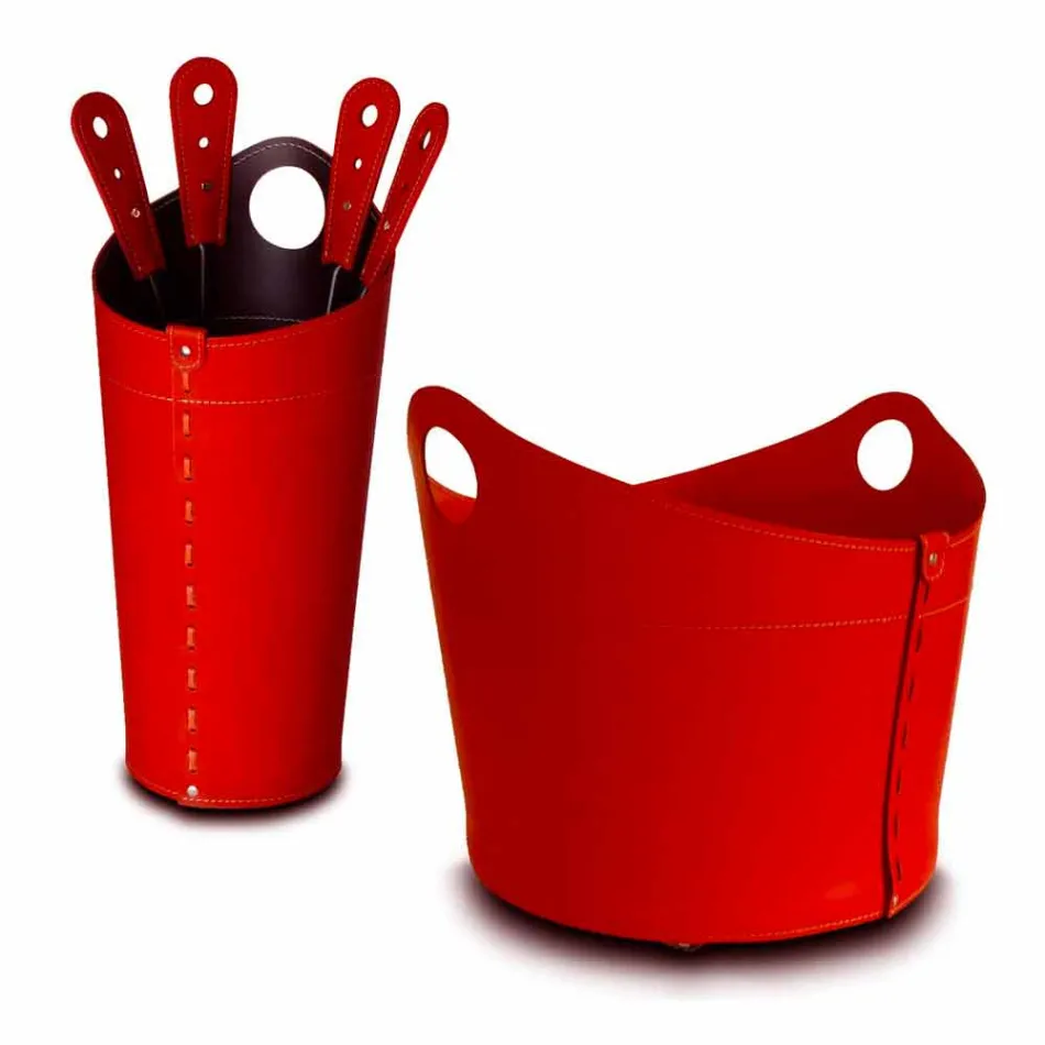 Porta-lenha, suporte de ferro e ferros para couro Nicad, fabricados na Itália Viadurini