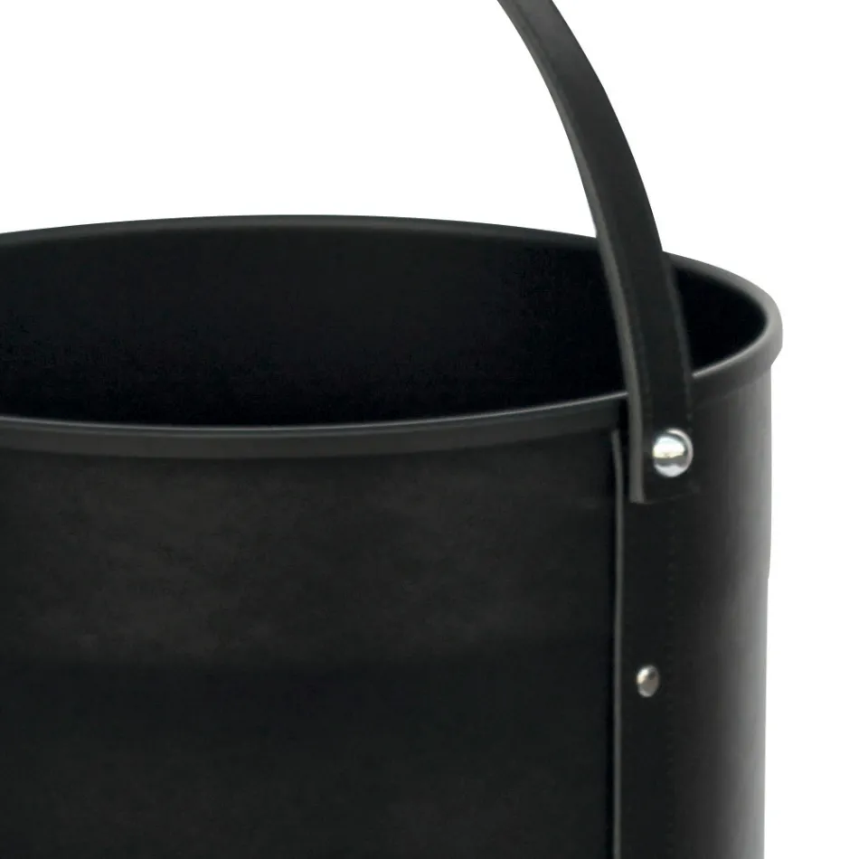 Porta-toras redondo em couro ecológico com rodas Fabricado na Itália - Camaleão Viadurini