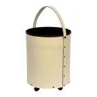 Porta-toras redondo em couro ecológico com rodas Fabricado na Itália - Camaleão Viadurini