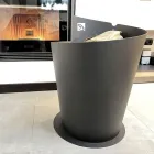 Suporte de madeira redondo para interior em aço preto Design moderno italiano - Favonio Viadurini