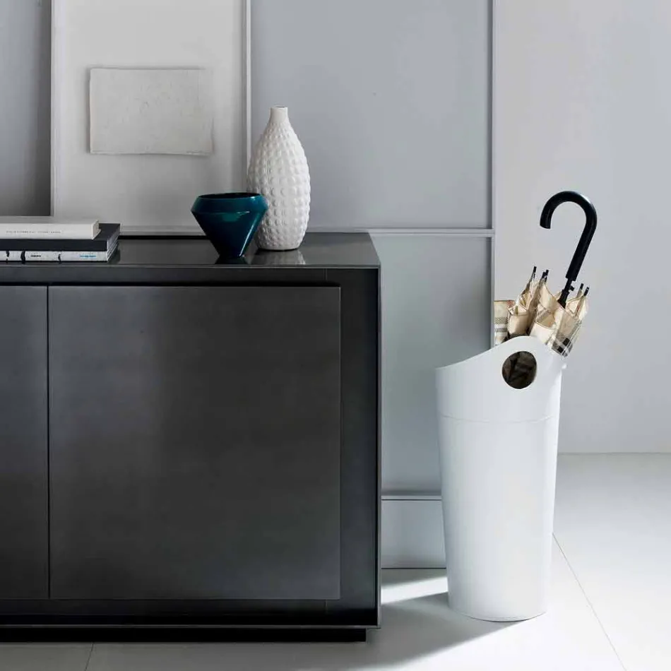 Guarda-chuva em couro regenerado de design artesanal Pluvia Viadurini