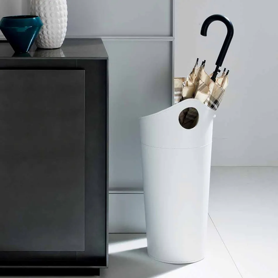 Guarda-chuva em couro regenerado de design artesanal Pluvia Viadurini