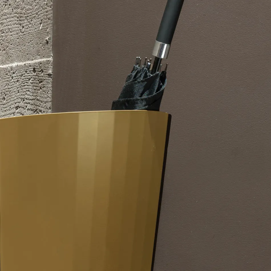 Suporte para guarda-chuva em chapa pintada de ouro e bronze Fabricado na Itália - Azalea Viadurini