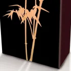 Suporte de guarda-chuva em madeira escura ou branca com decorações de design moderno - Cannabambu Viadurini