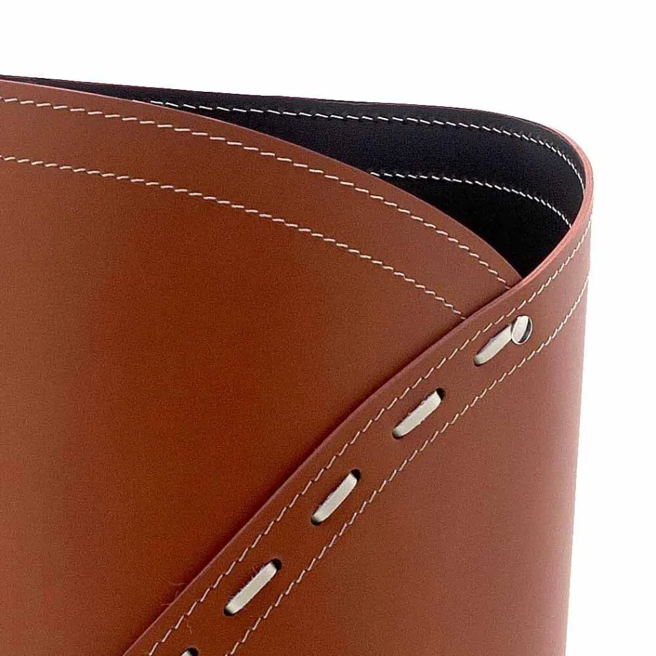 Guarda-chuva moderno em couro regenerado Katrina, fabricado na Itália Viadurini