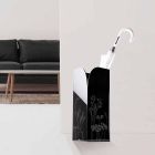 Suporte de guarda-chuva moderno em preto ou acrílico transparente com gravura - Florinto Viadurini