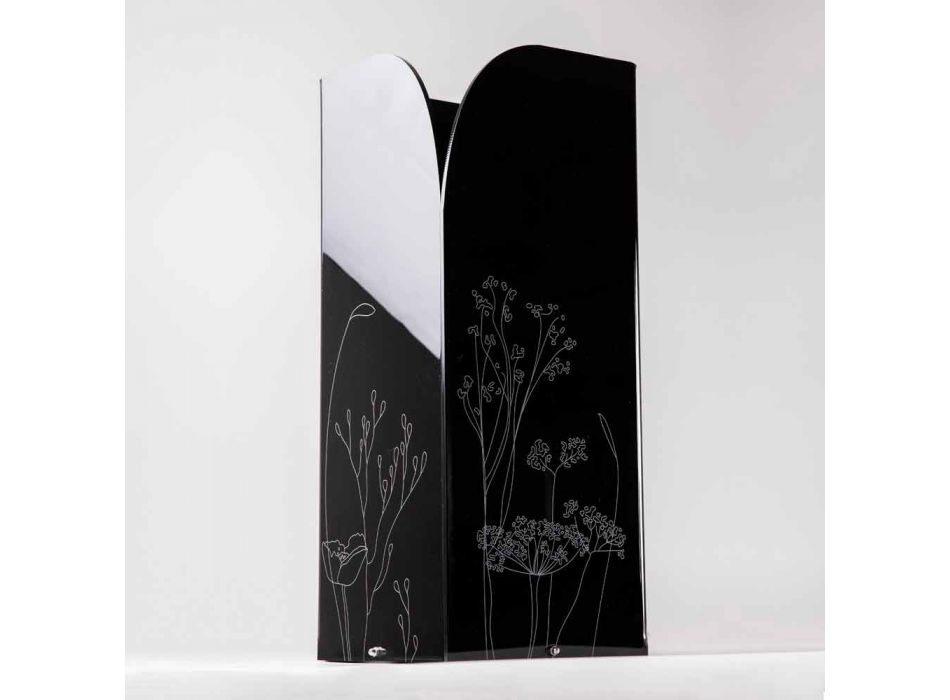 Suporte de guarda-chuva moderno em preto ou acrílico transparente com gravura - Florinto Viadurini
