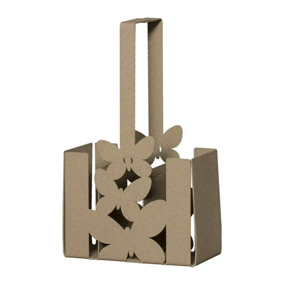 Suporte de talheres de mesa moderno em ferro branco, bege ou marfim fabricado na Itália - Laida Viadurini